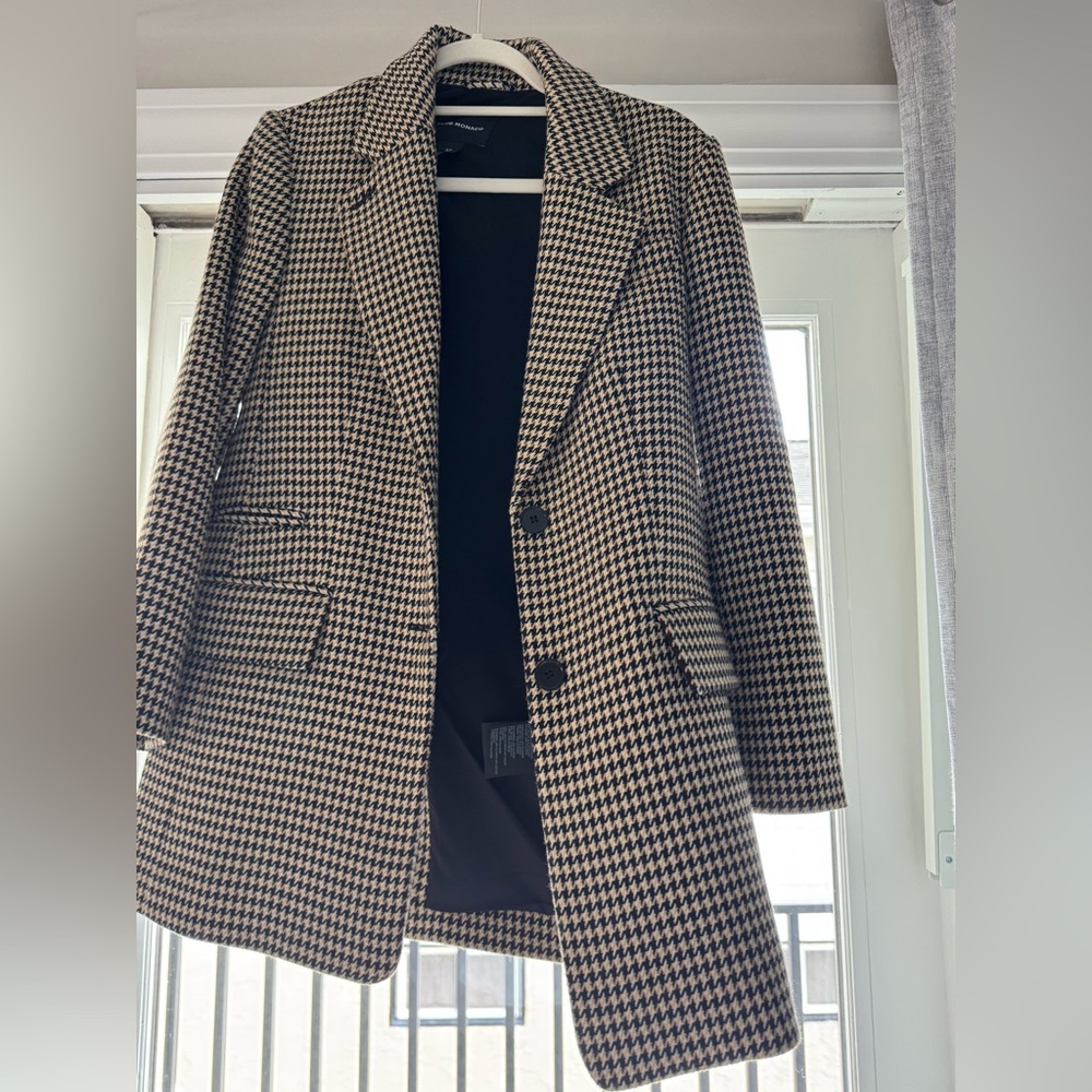 Club Monaco Houndstooth Blazer in Black and White